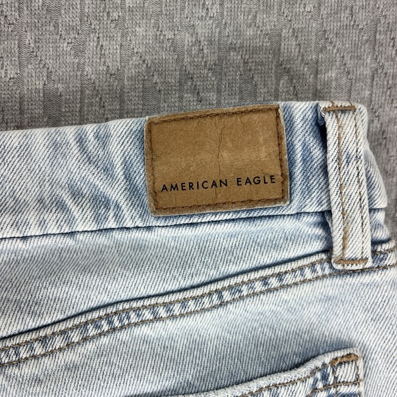 American Eagle baggy wide leg High Rise Jeans women 6/30X30 Light Wash - Picture 12 of 15
